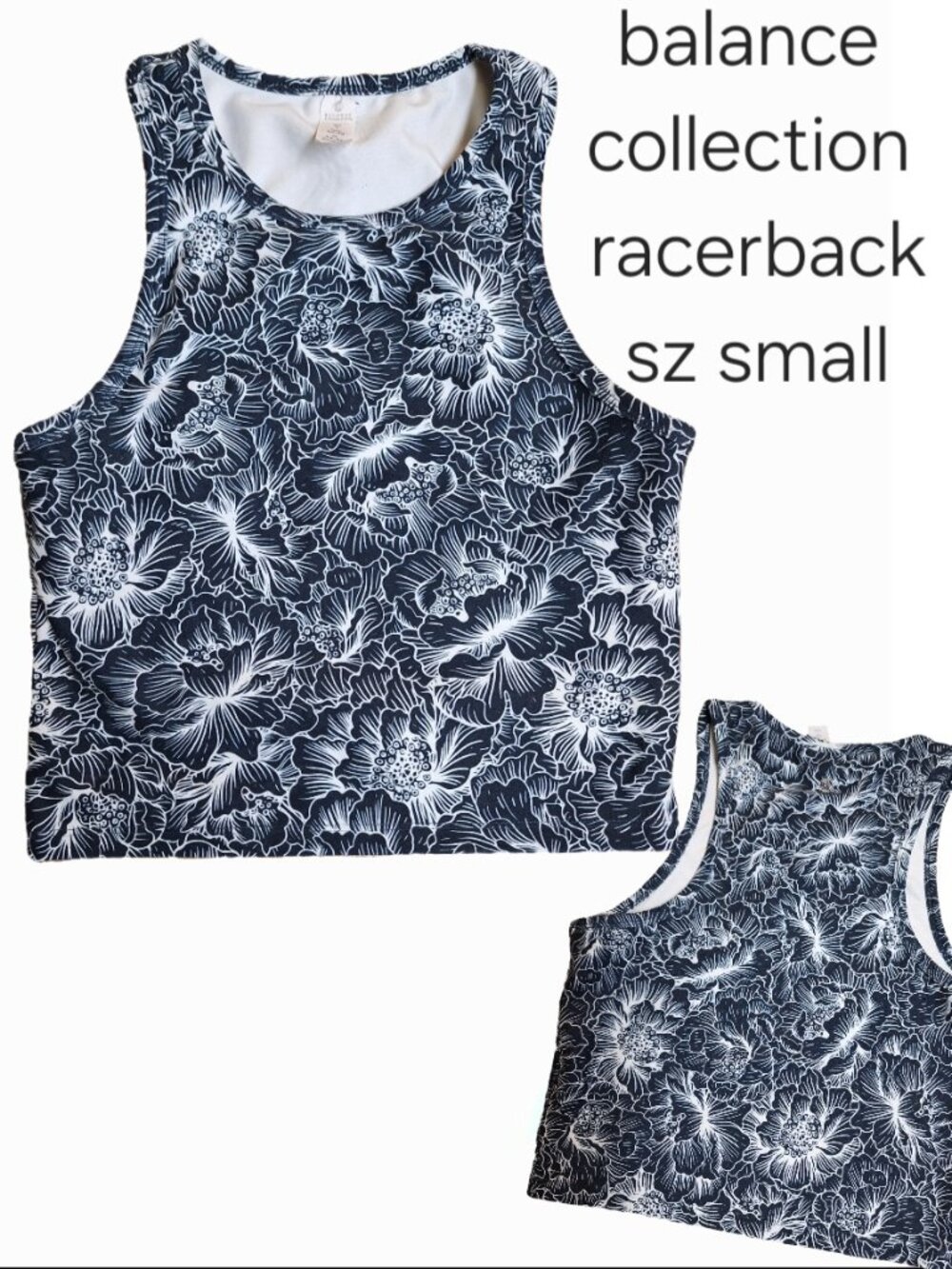 Floral Cropped Racerback Athletic Top